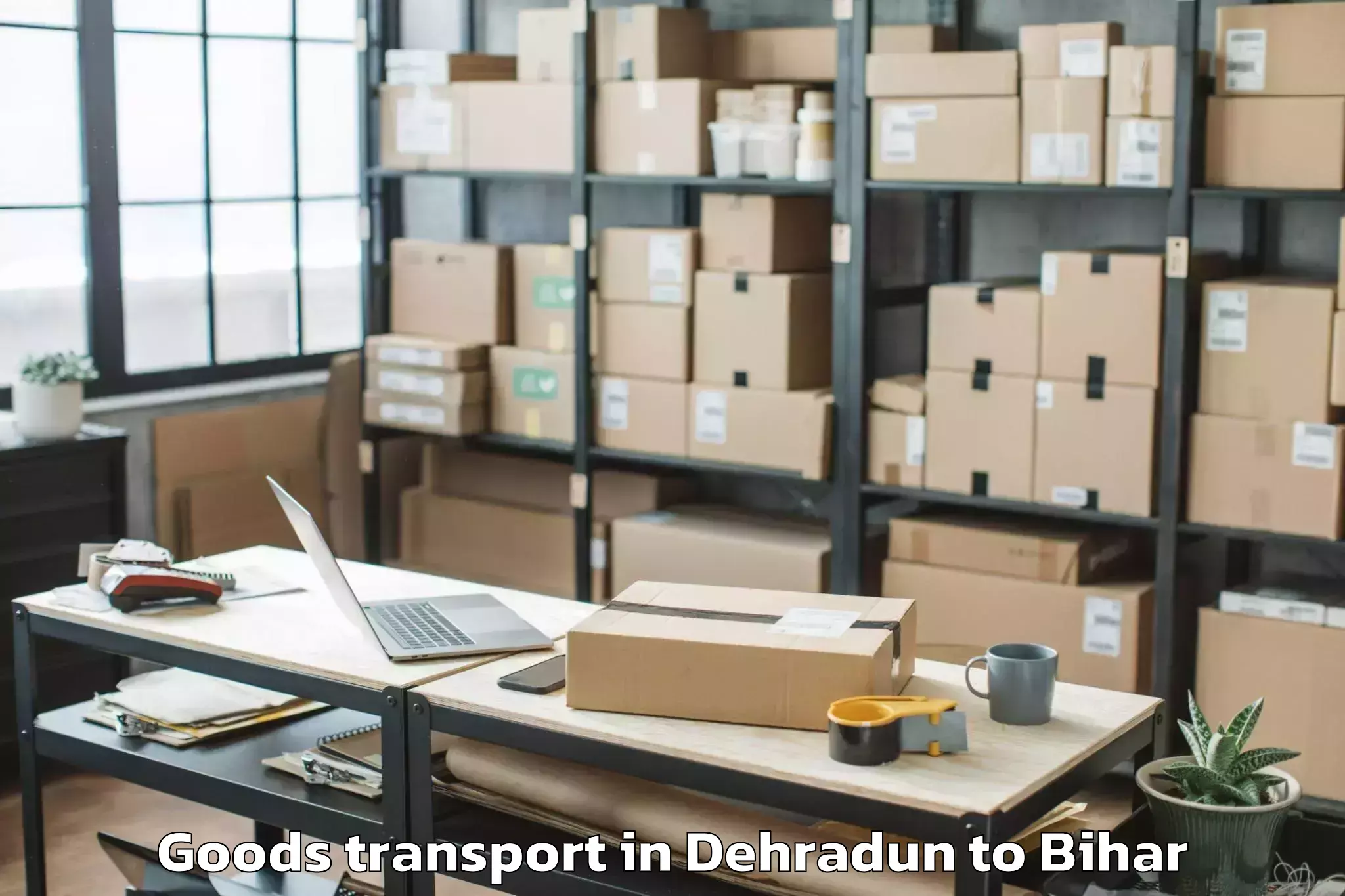 Professional Dehradun to Ladania Goods Transport